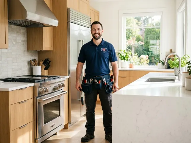 Appliance Repair Hero technician in a Avon, CO kitchen after an appliance repair